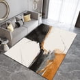 thumbnail image 1 of White Black Orange Marble Texture Pattern Area Rug, Simple Classic Fresh Large Rug, Easy Clean Carpet Washable Indoor Non-Slip Rug For Boys And Girls Nursery Bed Living Room Decor 2x3ft, 1 of 6