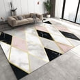 thumbnail image 1 of White Black Pink Marble Area Rug Fashion Classic Geometric Large Rugs Indoor Non Slip Machine Washable Breathable Durable Carpet Front Entrance Floor Decor 5x8 Non-slip Soft, 1 of 5