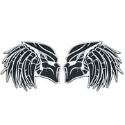 White/Black Right & Left Facing Predator Emblem Badge Set of 2 Auto Car Truck