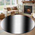 thumbnail image 1 of White Black Round Rugs for Living Room 5ft Gradient Modern Art Ombre Non Slip Circle Rug Washable Low-Profile Indoor Carpet for Bedroom, Dining Room, Bathroom, 1 of 9