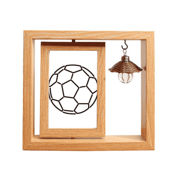 White Black Soccer Football Sports Wooden Rotating Picture Photo Frame 4x6