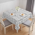 thumbnail image 1 of White Black Striped Table Cloth Waterproof Tablecloths, Abstract Modern Art Irregular Stripe Tablecloth Dining Table Cover for Kitchen Party Tabletop Outdoor, Square Tablecloth 60x60 Inch, 1 of 9