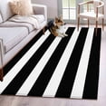 thumbnail image 1 of White Black Striped Washable Area Rugs 2.7'x5', Simple Stripes Background Low Pile Throw Living Room Rug Non-Slip Sturdy Edge Binding Carpet for Indoor Entryway Bedside Kitchen, 1 of 9