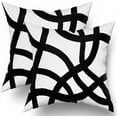 thumbnail image 1 of White and Black Throw Pillow Covers 16x16 Set of 2 Bohemian Abstract Art Line Geometric Decorative Pillows Boho Modern Minimalist Style Pillowcase Cotton Square Cushion Cover Couch Sofa Bed, 1 of 6