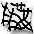 thumbnail image 1 of White and Black Throw Pillow Covers 18x18 Set of 2 Bohemian Abstract Art Line Geometric Decorative Pillows Boho Modern Minimalist Style Pillowcase Cotton Square Cushion Cover Couch Sofa Bed, 1 of 1