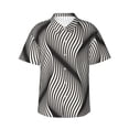 thumbnail image 1 of White Black Wave Men's 3d Print Casual Button Down Shirts, Novelty Hawaiian Short Sleeves M, 1 of 8