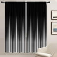 thumbnail image 1 of White and Black Window Curtains for Bedroom 52 x 84 Inch Rod Pocket Long Wide Ombre Boho Pattern Stripe Simple Gradient Design Goth Living Room Treatment Set of 2 Curtain Panels Drapes Drapes, 1 of 7