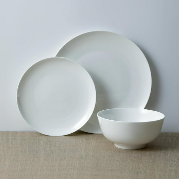 White, Blair Bone China 12-Piece Dinnerware Set
