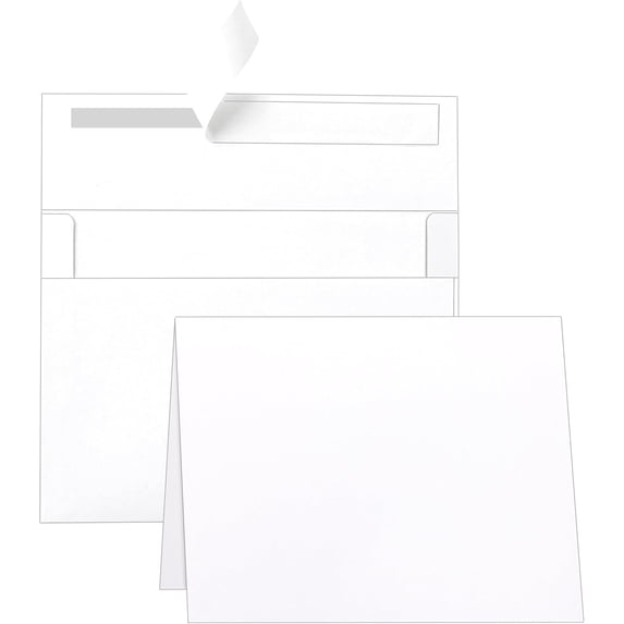 White Blank Cards and Envelopes 5 x 7 Heavyweight Folded Cardstock and Printable A7 Envelopes Self Seal 20 packs for Greeting Cards, Wedding Invitations, Thank You Cards, Party