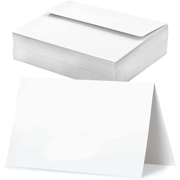 White Blank Greeting Cards with Envelopes 4x6 100 Pack White Cardstock with A6 Envelopes Bulk Self Seal for DIY Thank You Cards, Wedding Invitations Cards