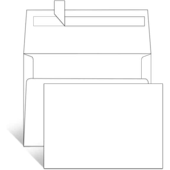 White Blank Note Cards and Envelopes 4x6 (Not Folded), 4x6 Flat Postcards and A6 Envelopes Self Seal 100 Pack for Wedding, Invitations, DIY Note Cards & All Occasion