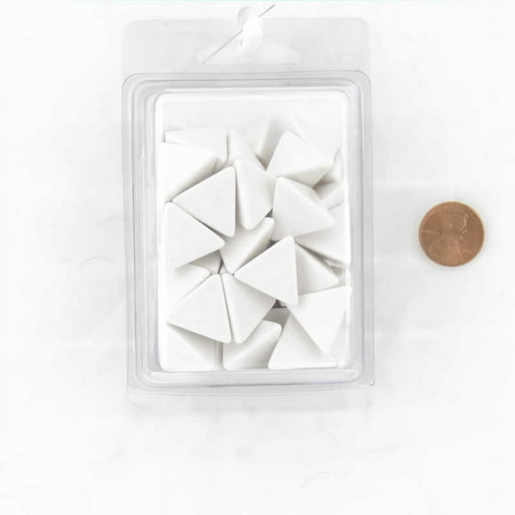 White Blank Opaque Dice D4 Aprox 16mm (5/8in) Pack of 50 Wondertrail