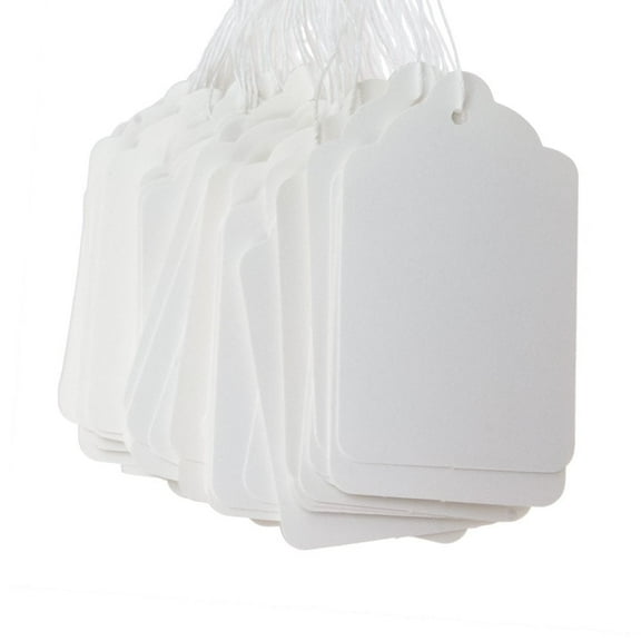 White Blank Paper String Tags (Package of 100 Pricing Tags)