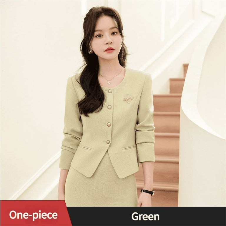 White Blazer Set For Women Spring New Petite Short Professional