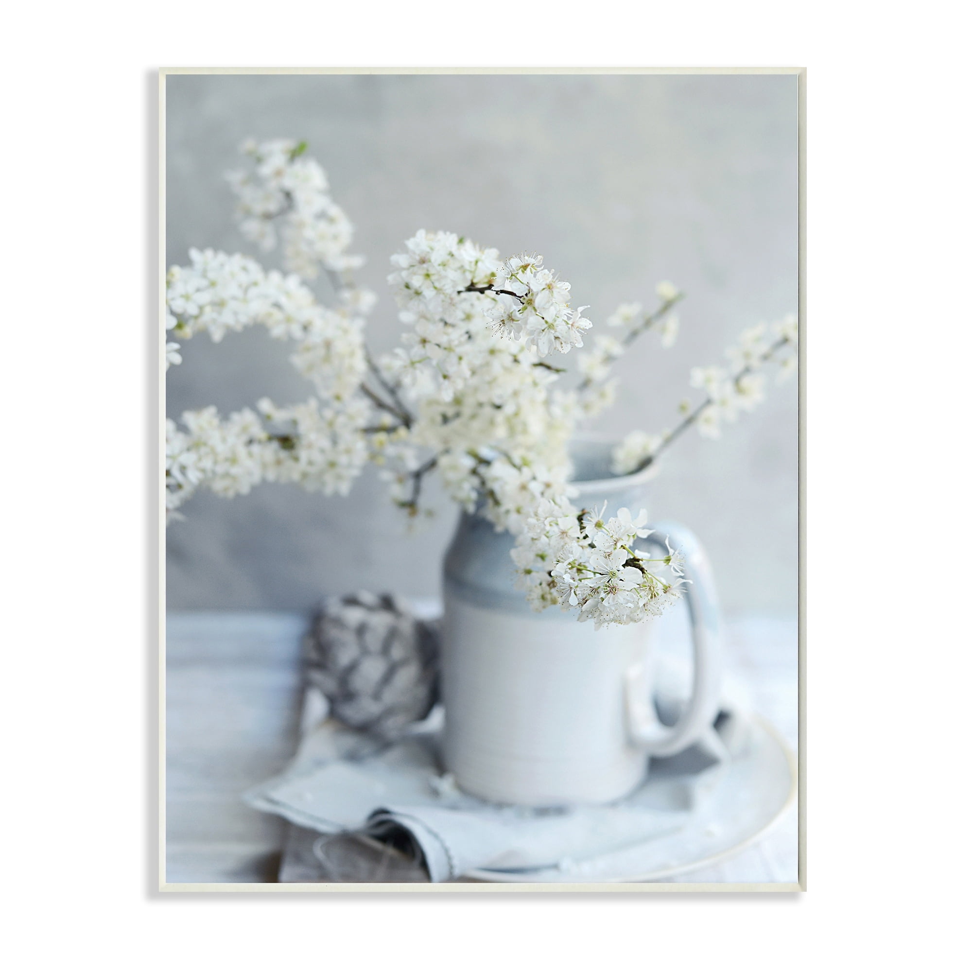 Stupell Industries White Blossom Florals in Soft Country Mug,10 x 15,Designed by Sarah Gardner