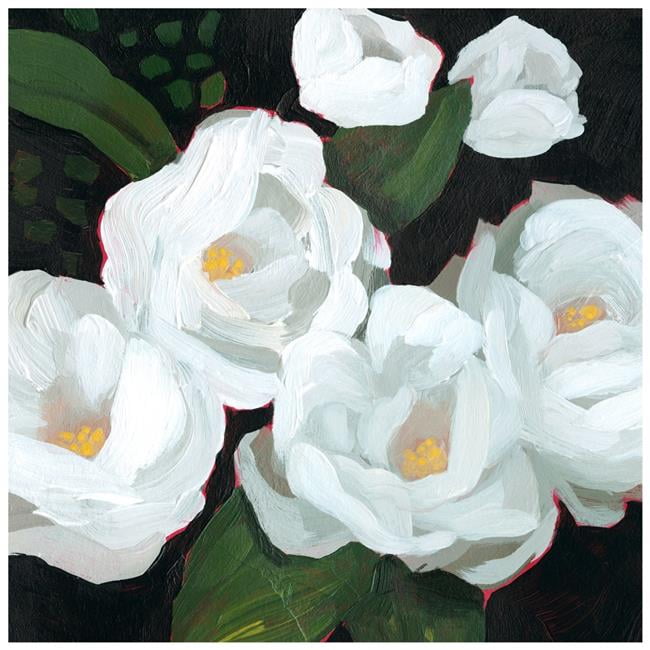 "White Blossom Serenity I" Flower Unframe Free Floating Reverse Printed Tempered Art Glass Wall Art