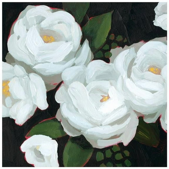"White Blossom Serenity II" Flower Unframed Free Floating Reverse Printed Tempered Glass Wall Art