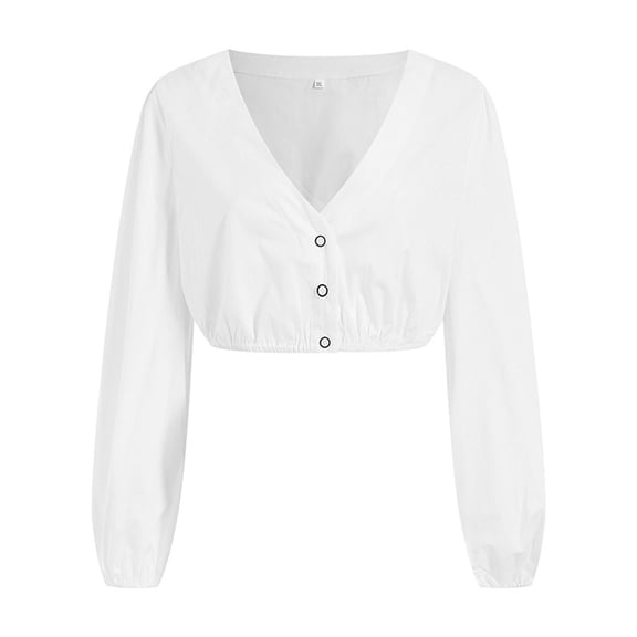 White Blouse Crop Top German Dirndl Blouse Long Sleeve Oktoberfest Tube Top (White XL)