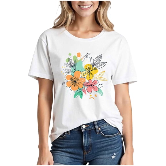 White Blouse for Women Dressy Elegant Grey Shirts for Women Crop Top Short Sleeve Button Up Shirts for Women Pattern