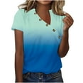 thumbnail image 1 of White Blouse for Women Dressy Funeral Big Tshirts to Wear With Leggings Short Sleeve Button Up Shirts for Women Pattern, 1 of 5