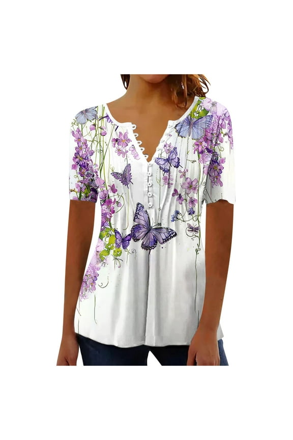 White Blouse for Women Dressy Petite Casual Womens T Shirts Casual Graphic Fitted Basic Tees 3/4 Sleeve