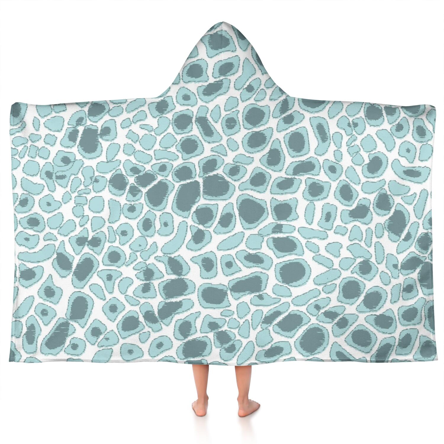 White Animal Print Hooded Cotton Bath Towel main image 1