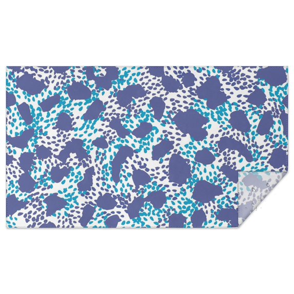 White and Blue Of Animal Print Rectangle Tablecloth 60"x102",Waterproof Polyester Rectangle Table Cloth, Wipeable Spillproof Polyester Tablecloth for Dining, Camping, Indoor and Outdoor