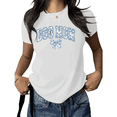 thumbnail image 1 of White Dog Mom Bow Trendy Tshirt Printed Tees Shirts Cute Dog Lover Mothers Day Gift Pet Owner Casual Vacation S-5XL Tops, 1 of 5