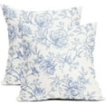 thumbnail image 1 of White Blue Chinoiserie Pillow Covers 20x20 Set of 2 Decorations Vintage Floral Throw Pillow Covers Boho Decor Rustic Pillowcases Farmhouse Pattern Soft Cozy for Sofa Bed Chair Home Decorative, 1 of 4