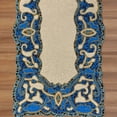 thumbnail image 1 of White Blue Embroidered Beaded Table Runner for Dining Coffee Table Scratch Heat Stain Resistant Charger Kitchen Decor Durable - Fall Autumn Thanksgiving Holiday - 13x54 inch, 1 of 6
