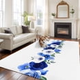 thumbnail image 1 of White Blue Flowers Large Area Rugs 8x10 ft Watercolor Spring Pastoral Texture Washable Rug Non Slip Indoor Carpet Absorbent Floor Mat for Living Room Bedroom Dining Room, 1 of 9