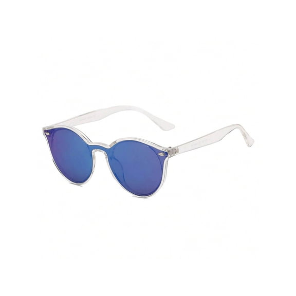 White Blue Frame Gradient Blue Lens Square Sunglasses - Contrast Design UV400 Protection Sun Glasses for Casual Wear