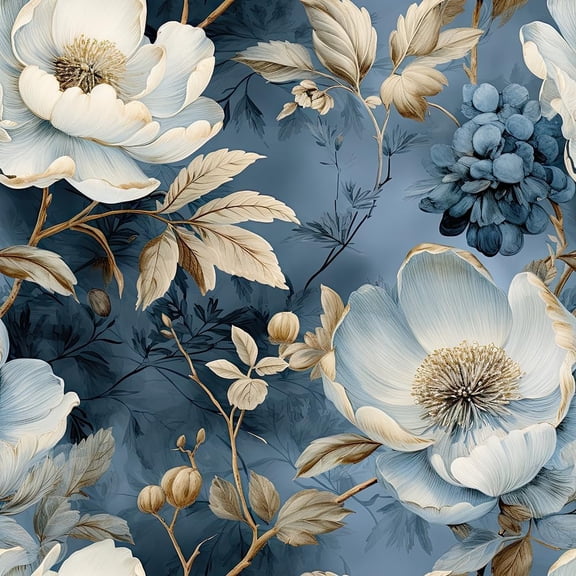 White Blue Golden Yellow Vintage Floral Peel and Stick Wallpaper Stick on Contact Paper Vintage Wall Paper Easy Peel Off for nightstand Drawer Cabinet Renter