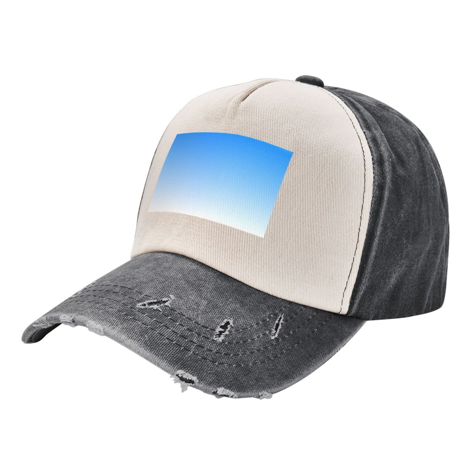 Vintage Cotton Denim Baseball Cap Adjustable Unisex Unisex Vintage Washed Distressed Denim Baseball Cap  main image 2