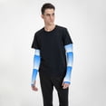 thumbnail image 1 of White Blue Gradient Gardening Sleeves Farm Sun Protection Cooling Arm Sleeves For Women Men With Thumb Hole, 1 of 6