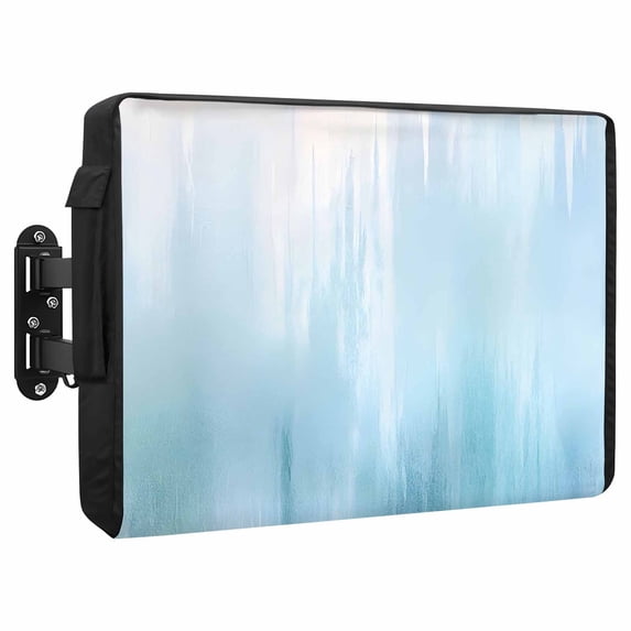 White Blue Gradient Waterproof Outdoor TV Cover, Abstract Modern Art ...
