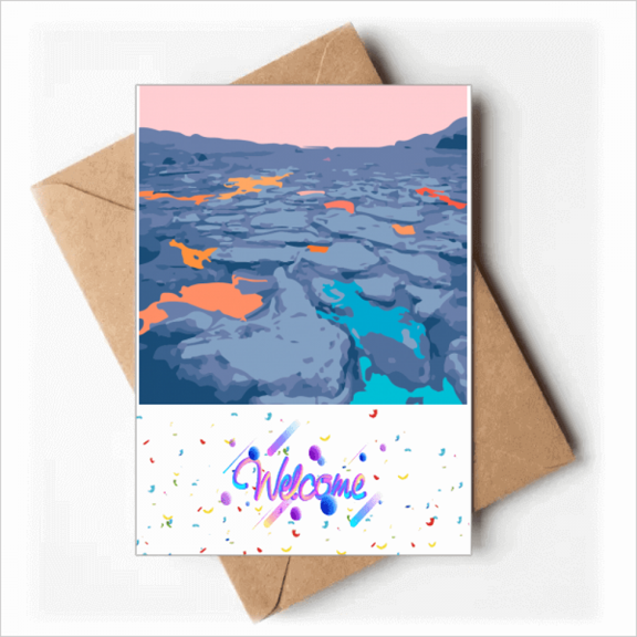 White Blue Ice Floe Create Welcome Back Greeting Cards Envelopes Blank