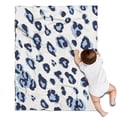 thumbnail image 1 of White and Blue Of Leopard Print Blanket,Comfortable Soft Flannel Throw Blanket,All Season,Warm Lightweight Blankets for Sofa Bed Couch Living Room Chair,30"x40", 1 of 4