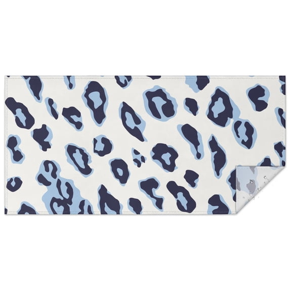 White and Blue Of Leopard Print Rectangle Tablecloth 60"x120",Waterproof Polyester Rectangle Table Cloth, Wipeable Spillproof Polyester Tablecloth for Dining, Camping, Indoor and Outdoor