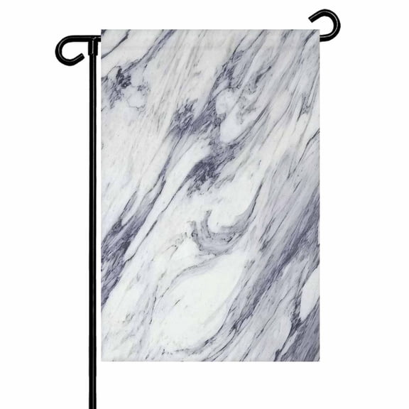 White Blue Marble Garden Flags for Outside Modern Style Double Sided Yard Flags Outdoor House Decoration, Small 12X18 Inch,