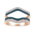 thumbnail image 1 of AFFY White & Blue Natural Diamond (0.50 Cttw) Ring Guard Enhancer In 14K Solid Rose Gold, 1 of 1