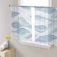 thumbnail image 1 of White Blue Ombre Stripe Sheer Curtains 54 Inch Length 2 Panels Set for Living Room/Bedroom, Modern Abstract Moire Waves Semi Curtain Sheers Drapes Rod Pocket Curtains Window Treatment Set 52''x54''x2, 1 of 7