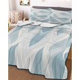 thumbnail image 1 of White Blue Ombre Stripe Twin Size Down Alternative Comforter, Lightweight Comforter Quilt Bedding Set with Pillow Shams Modern Abstract Moire Waves All Seasons Bed Comforter Duvet Insert 68"x86", 1 of 7