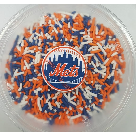 White, Blue & Orange Jimmies Decorette Confetti Sprinkles, Cake, Cookies, Donut, Cakepop Toppings, 6 oz.