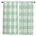 thumbnail image 1 of White Blue Plaid Curtains for Living Room Bedroom Curtains Kitchen Curtains for the Kids Room Window Treatments Drapes, 1 of 5