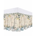 thumbnail image 1 of White Blue Pumpkin Bed Skirt Queen Size 18 Inch Drop, Fall Leaves Farmhouse Vintage Letter Wrap Around Dust Ruffle Bedskirts, Wrinkle & Fade Resistant Easy Fit Bedskirt with Adjustable Elastic, 1 of 8