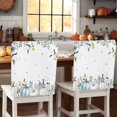 thumbnail image 1 of White Blue Pumpkin Chair Covers Set of 1 Fall Leaves Thanksgiving Farmhouse Chair Back Covers Stretch Removable Washable Slipcovers Protector for Dining Room Kitchen Party Decor, 1 of 5