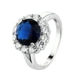 thumbnail image 1 of White/Blue/Purple/Gold CZ Band 925 Silver, Gold Women's Jewellery Ring Size 6-10, 1 of 9