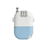 White Blue Retractable Cable Lock 3 Digit Combination Lock Keyless Cycling Lock