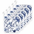 thumbnail image 1 of White Blue Spring Floral Pot Holders for Kitchen Heatproof Potholder, 5 Pack Summer Botanical Hummingbird Hot Pads Multipurpose Oven Pads Cloth Potholders Trivet for Cooking Baking, 1 of 8